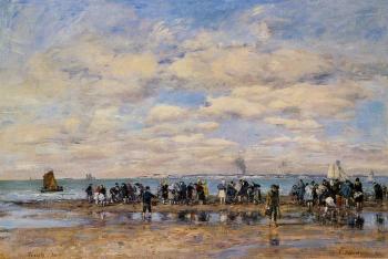 Eugene Boudin : Trouville, the Beach at Low Tide